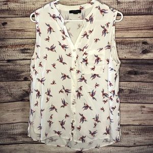 Printed sleeveless blouse
